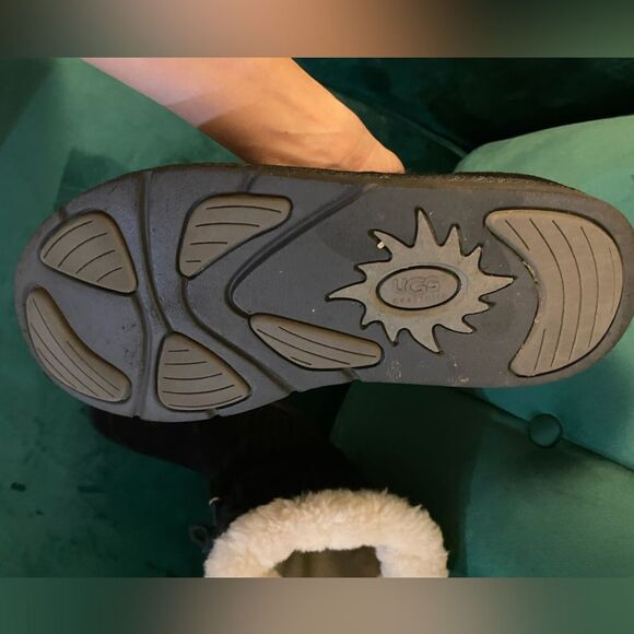 UGG Suburb Crochet Size 6 Suede Sweater Lined Boots - Picture 6 of 16